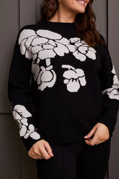 Long Sleeve Funnel Neck Sweater [Black-1542O]