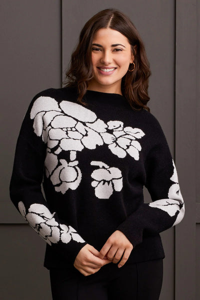 Long Sleeve Funnel Neck Sweater [Black-1542O]