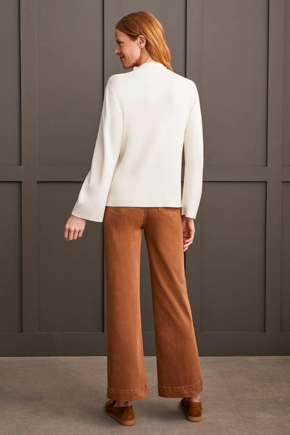 Long Sleeve Funnel Neck Sweater [Cream-1921O]