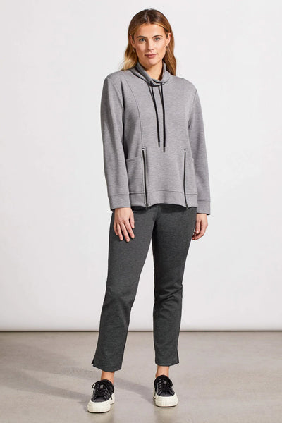 Long Sleeve Funnel Neck With Pockets [Grey Mix-1875O]