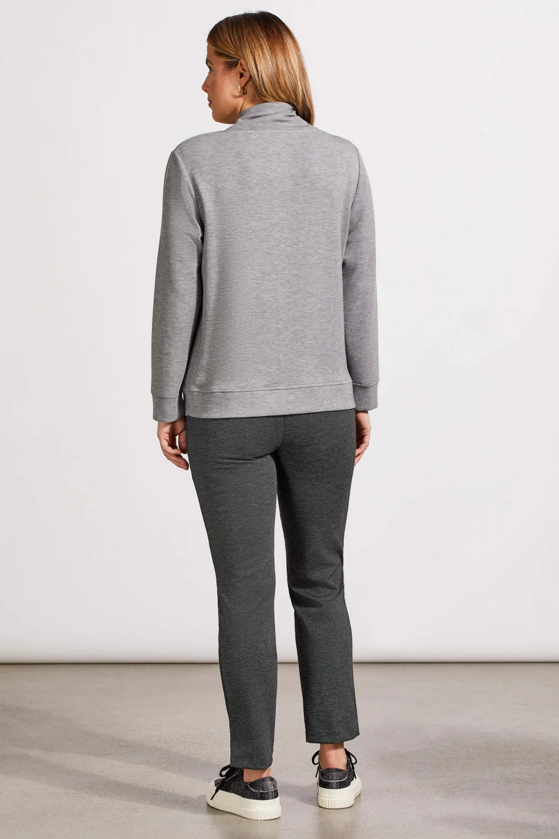 Long Sleeve Funnel Neck With Pockets [Grey Mix-1875O]