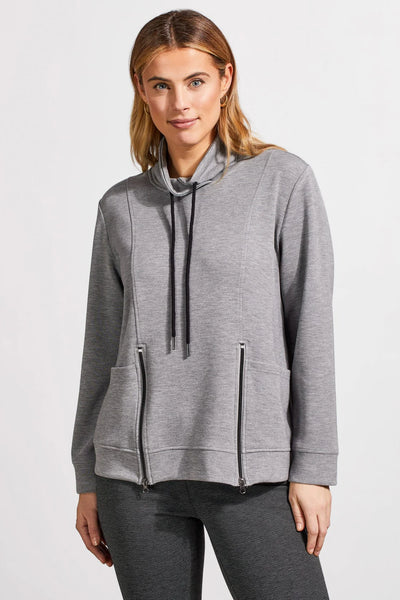 Long Sleeve Funnel Neck With Pockets [Grey Mix-1875O]