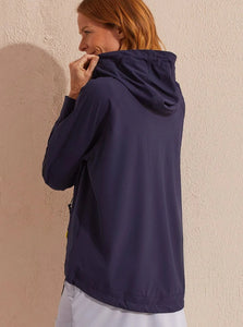 Long Sleeve Hooded Jacket [Deep Blue-1804O]