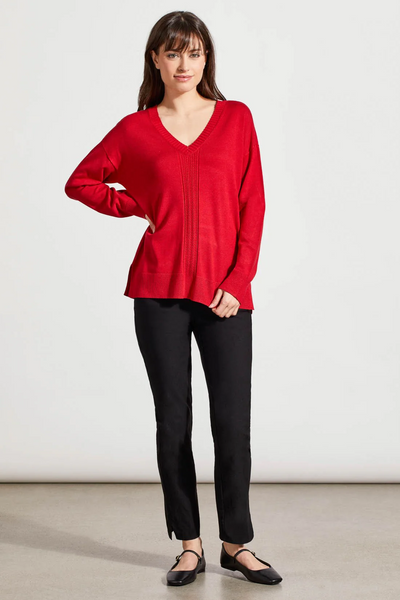 Long Sleeve Mock Neck Sweater [Scarlet-1924O]