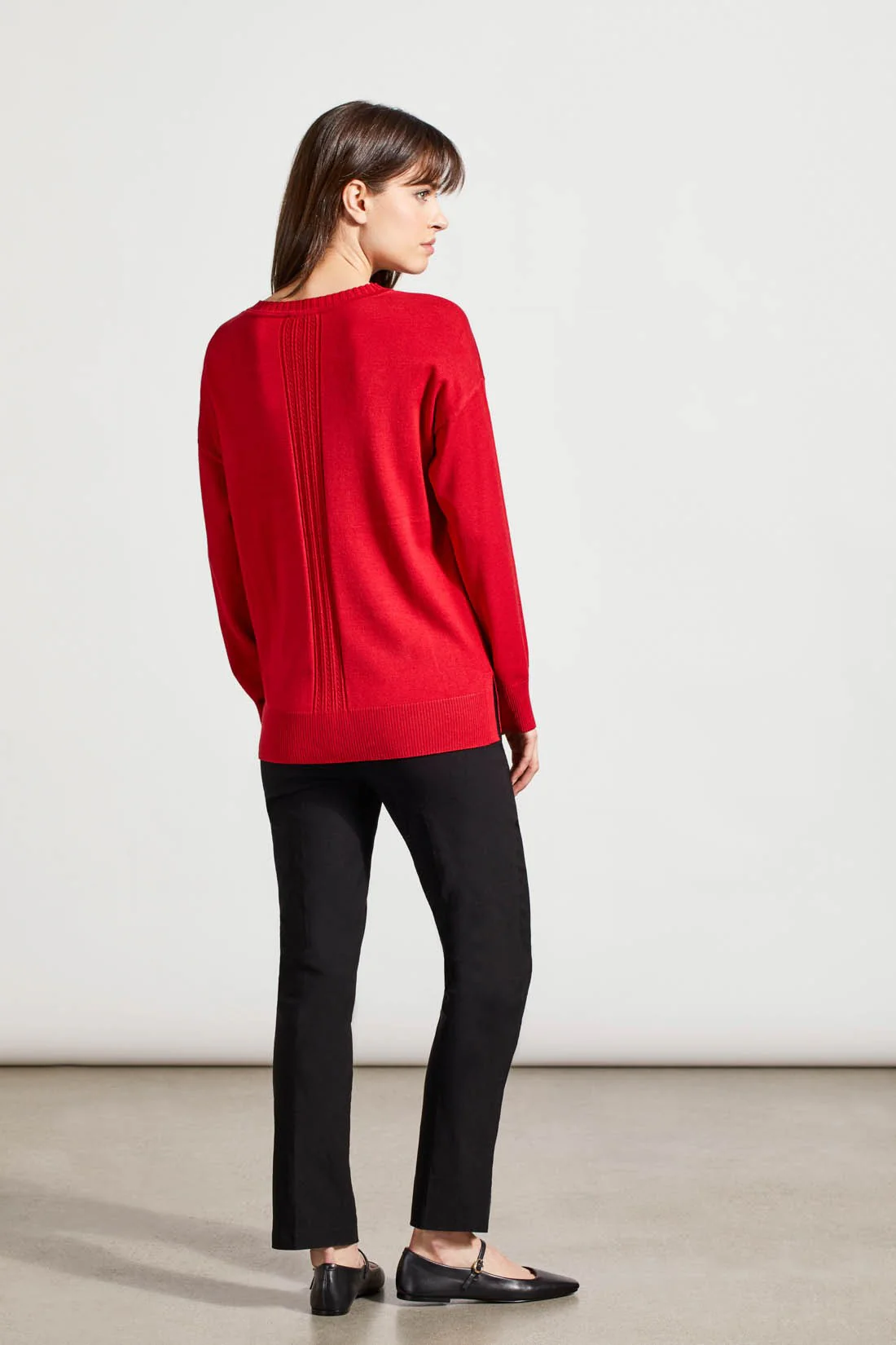 Long Sleeve Mock Neck Sweater [Scarlet-1924O]