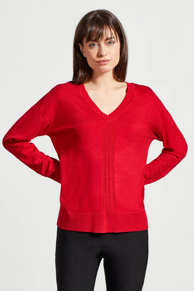 Long Sleeve Mock Neck Sweater [Scarlet-1924O]