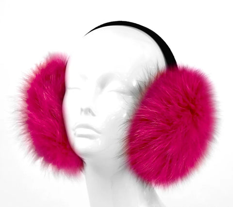 Magenta Fur Earmuff With Black [EM615F-BLCK-BFOX-MAGF-OSZ]