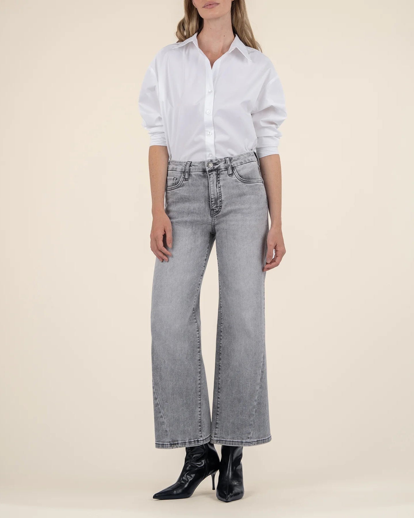 Meg High Rise Fab Ab Wide Leg Pants [Stride W Grey-KG2149MA1]