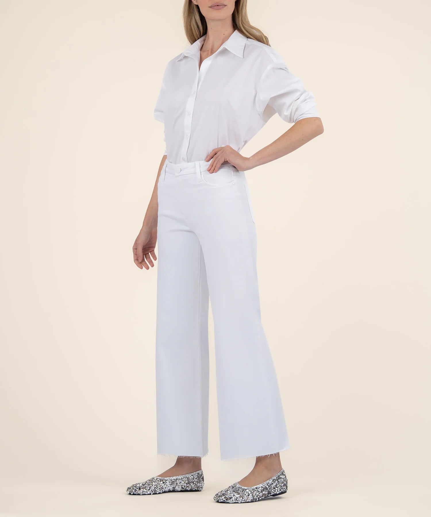 Meg High Rise Fab AB Wide Leg Pant [Optic White-KG1516MC5]