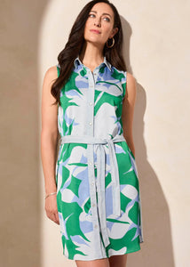 Mixed Media Printed Dress [Water-5812O]