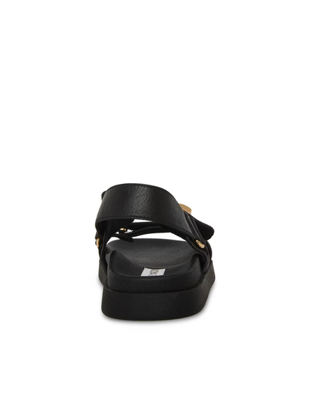 Mona Steve Madden Leather Sandal [Black-Mona04S1]