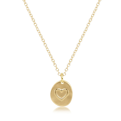 16" Necklace Gold Inspire Love Small Gold Charm [N16GINSLOVSMG]