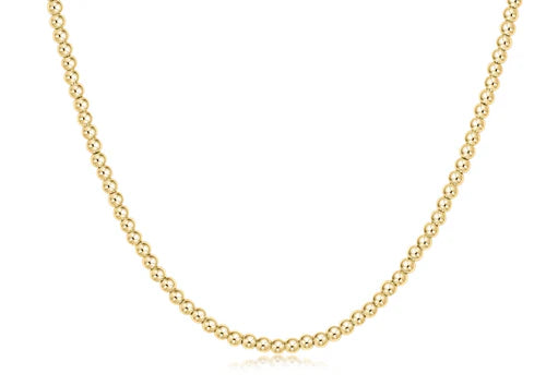 17" Choker Classic Gold 3mm Bead Necklace [N17CLG3]