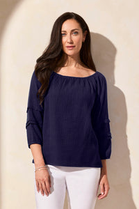 On and Off Shoulder Blouse [Nautical-5728O]