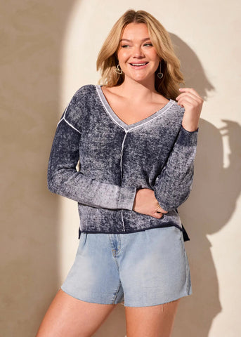 Long Sleeve V-Neck Sweater [Nautical-5394O]