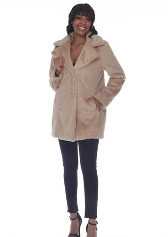 Beige Faux Fur Coat [OR5664]