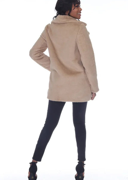 Beige Faux Fur Coat [OR5664]