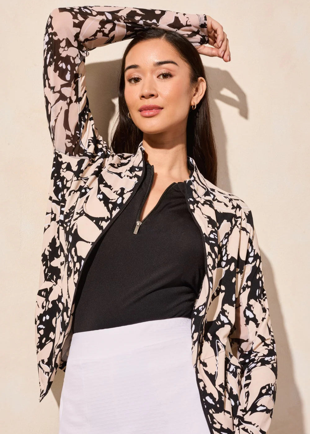 Long Sleeve Mock Neck Carigan [Pepple-1817O]