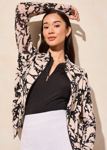 Long Sleeve Mock Neck Carigan [Pepple-1817O]