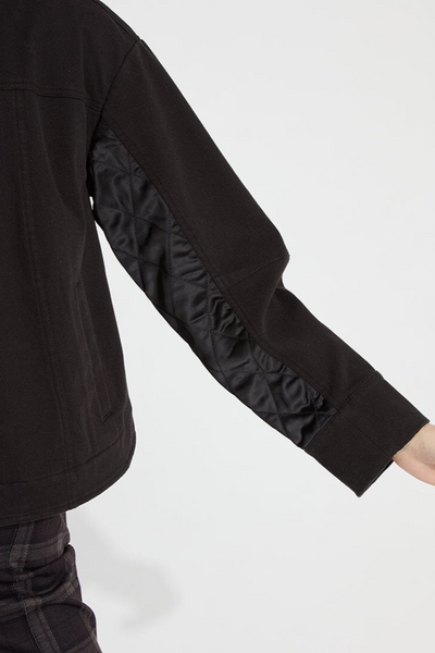 Pierce Mix Media Quilted Jacket [Black-24-3430-M9]