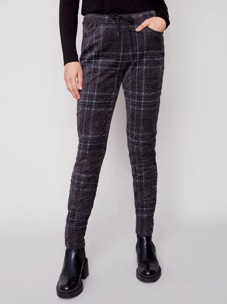 Printed Corduroy Printed Jogger [Charcoal-C5226]