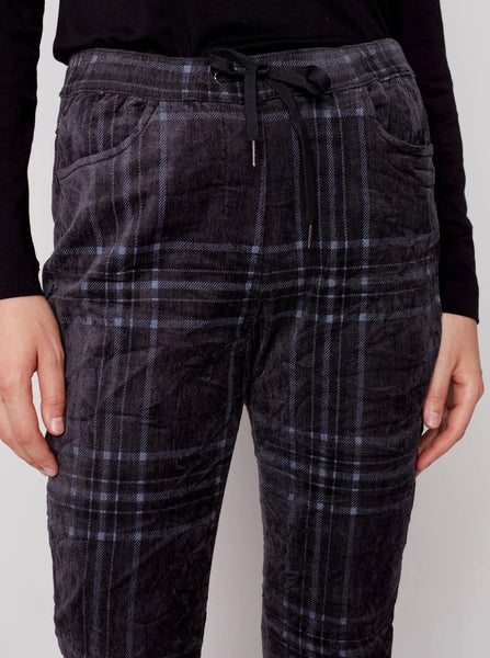 Printed Corduroy Printed Jogger [Charcoal-C5226]