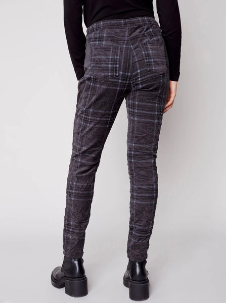 Printed Corduroy Printed Jogger [Charcoal-C5226]