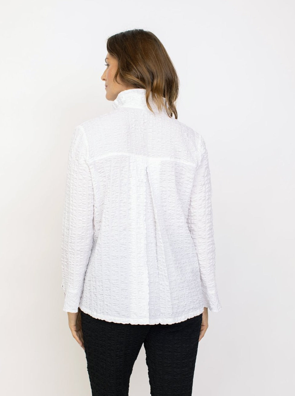 Pucker Weave Retro Jacket [White-23722]