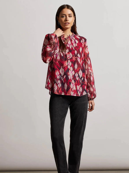 Puff Sleeve Blouse [Red Plum-5310O]