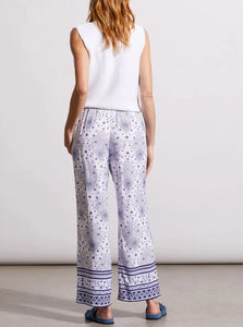 Pull on Ankle Pant With Tie [Blue Print-1756O]