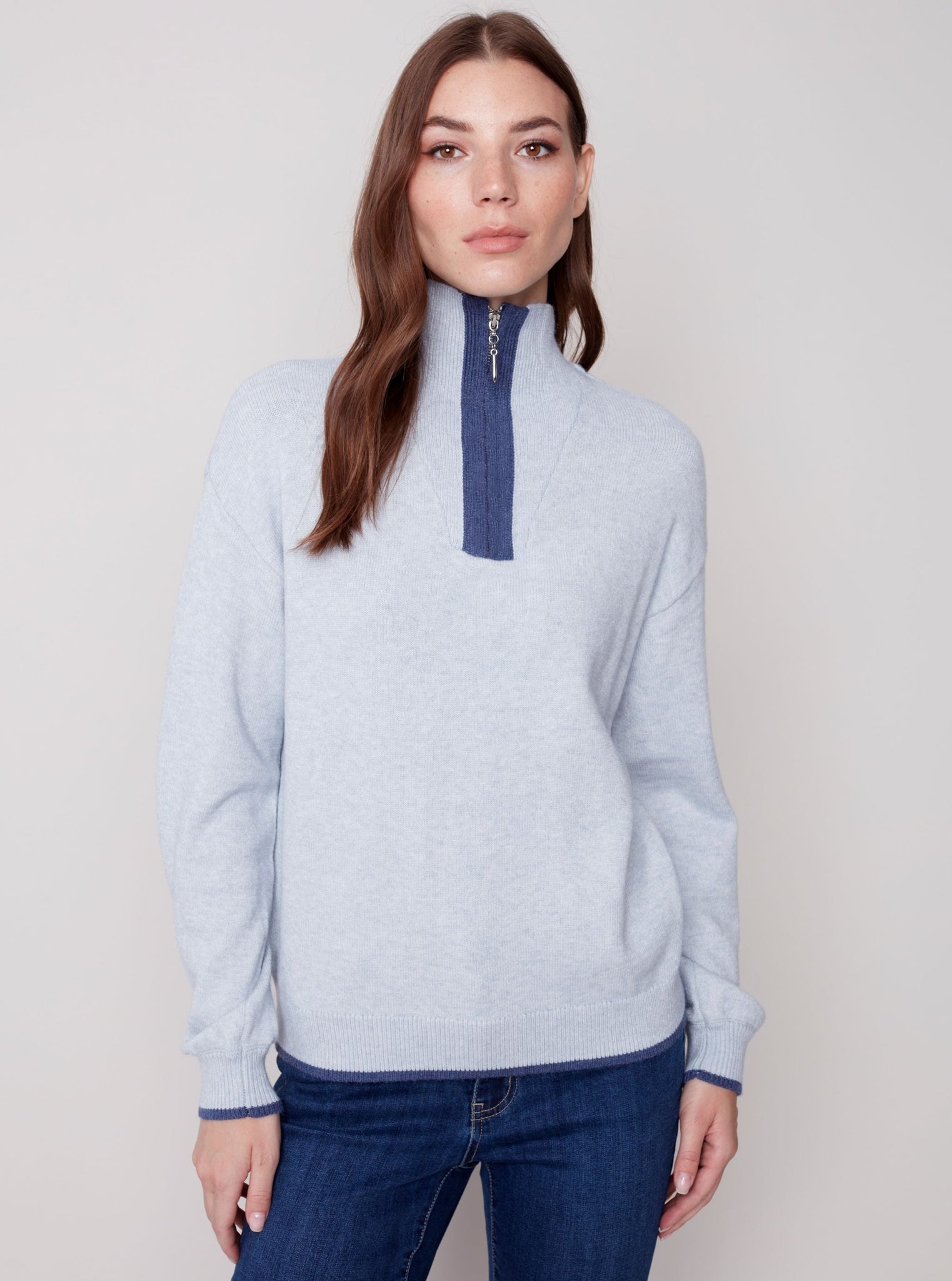 Quarter Zip Sweater [Snowflake-C2539]