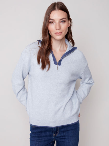 Quarter Zip Sweater [Snowflake-C2539]