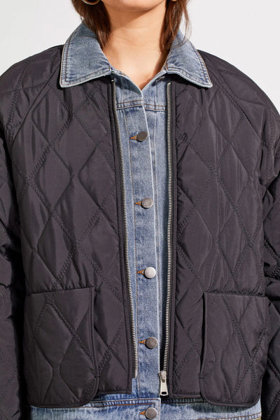 Quilted Bomber Jacket [Black-5631O]