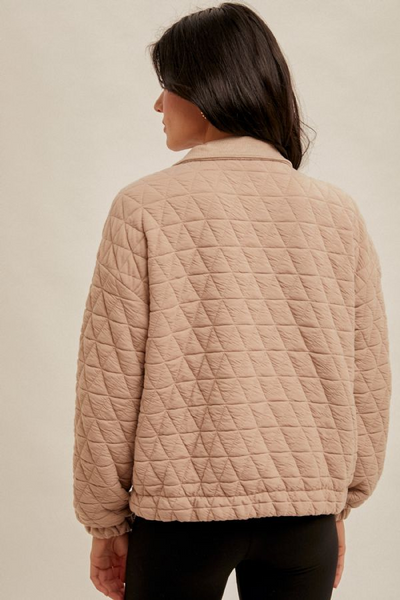 Quilted Bomber Jacket [Taupe-35850]