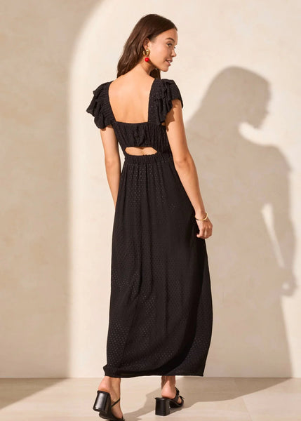 Maxi Dress W Frill [Black-917O]