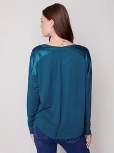 Satin Front Top Jersey Back [Emerald-C1324]