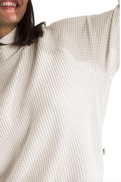 Long Sleeve Mock Neck Chabot [White Dune]