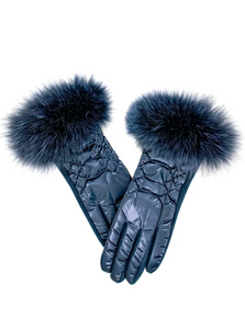 Shinny Puffer Glove [Navy-GLVM01]