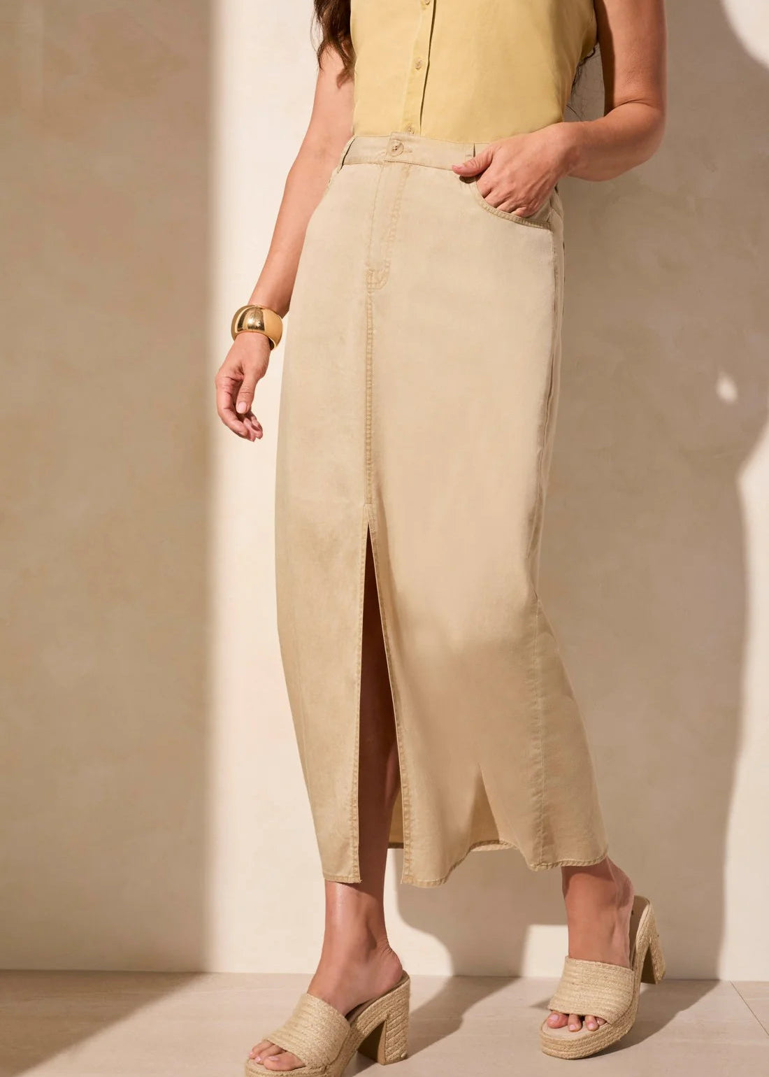 Flowy Full Length Skirt [Dusty Sand-5766O]