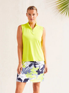 Sleeveless Polo Top [Lime-1791O]