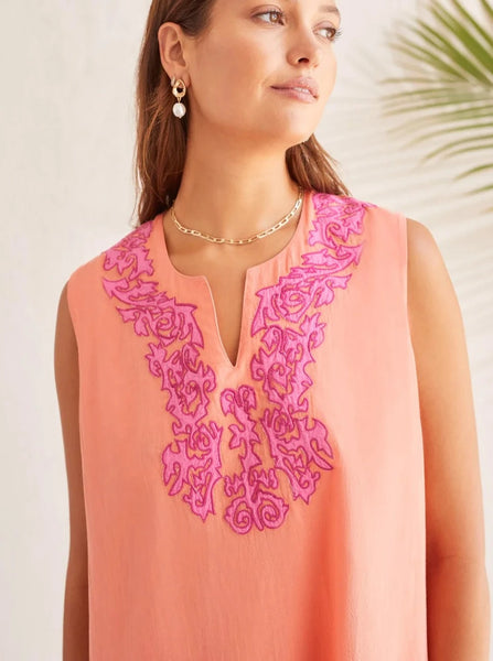 Sleeveless Tunic Cover Up [Coral Blush-1700O]