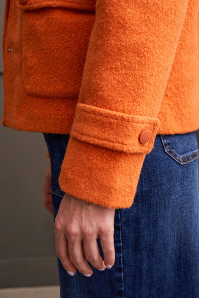 Snap Front Peacoat [Burnt Orange-5581O]