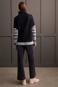 T-Neck Sweater [Black-5645O]