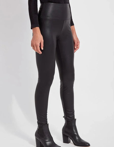 Textured leather Legging [10-2384-M8-Kohl Black]