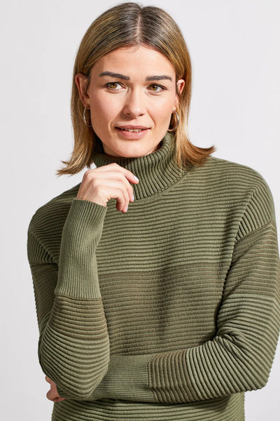 Turtleneck High Low Sweater W Side Slits [Clover-7865O]