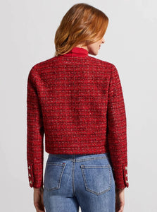 Tweed Jacket With Fancy Button [Earth Red-5322O]