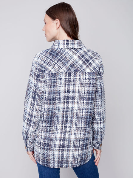 Tweed Shirt Jacket [Navy-C6192]