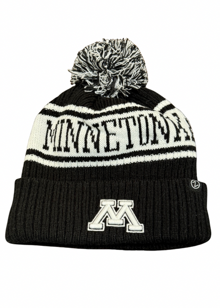 Minnetonka Beanie With Pom [Black/White]