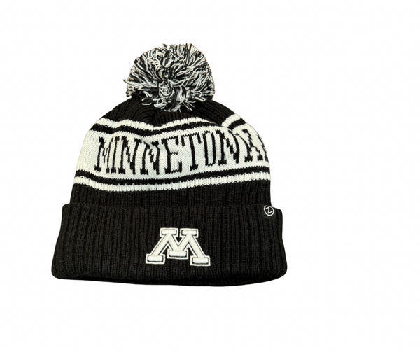 Minnetonka Beanie With Pom [Black/White]