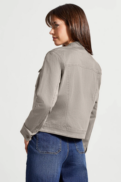 Zip Front Long Sleeve Jacket [Frost Grey-1862O]